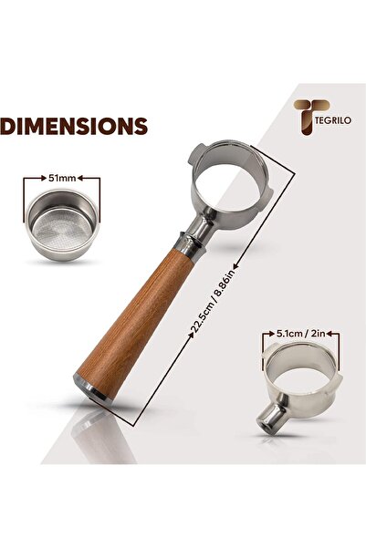 TEGRILO Bottomless Portafilter 51mm 2 nails Fit for BCO420/ ECO310/ ECP35.31/ ECP31.21 (BCO420)