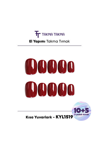 Takma Takma L Beden 15'li Bordo Kısa Yuvarlak KYL1519 Tekrar Kullanılabilir E...