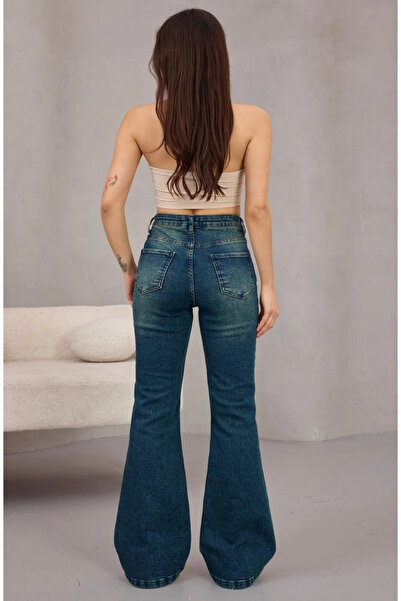 komera Spanish Green Tint Stretch Fabric Jean Pants