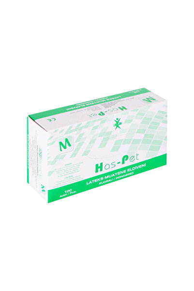 Has-Pet Latex Powdered Examination Gloves Size m (100 Pcs)