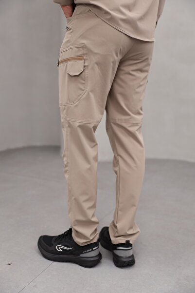 Bürke Men's Beige Color Tactical Outdoor Water and Wind Resistant Softshell Pants