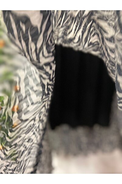 edu collection Patterned Chiffon Bohe Bell Skirt with Lining