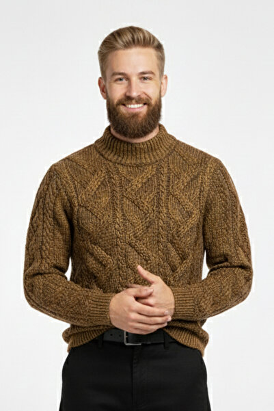 Pulltonic Erkek Yarım Balıkçı Yaka Kalın Kazak