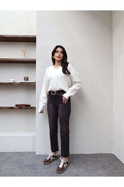 ESRAHELVACI Bitter Brown Washed Cut-Off Leg Original Jeans