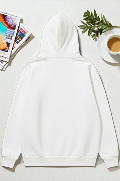 uyguntarz Unisex Sleeping Cat Printed Hooded Sweatshirt