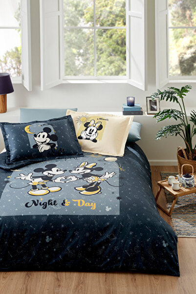 Özdilek Mickey & Minnie Mouse Day Çift Kişilik Disney Lisanslı Lastikli Çarşa...