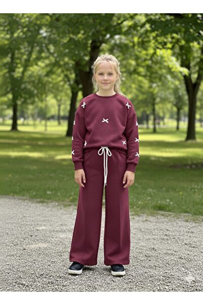 renkli diyar Girl Child 3 Threads Thick Winter Suit Nursery Primary School Kindergarten School