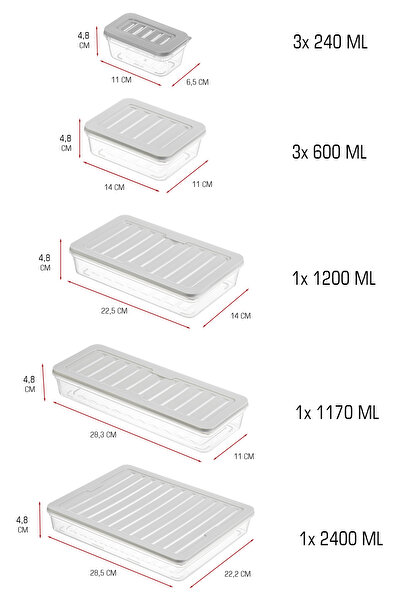 FİTHOME 9-Piece Refrigerator Organizer Storage Container Set Microwave Compatible Bpa Free Inside Cabinet Organizer