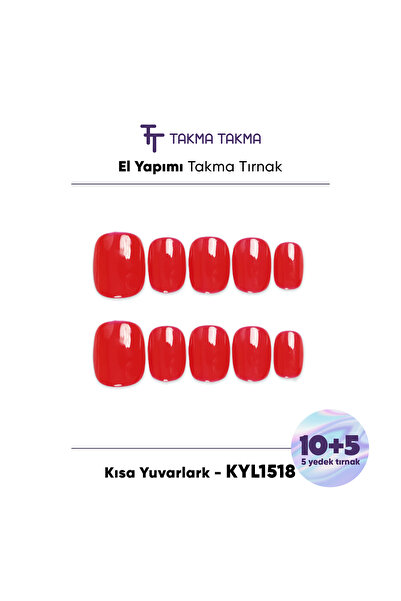 Takma Takma M Beden 15'li Kırmızı Kısa Yuvarlak KYL1518 Tekrar Kullanılabilir...