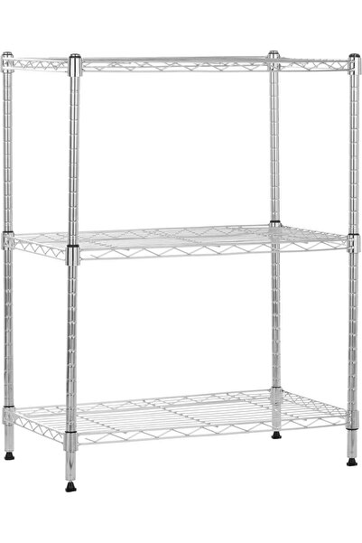 Amazon basics 3-Shelf Adjustable Heavy Duty Wire Storage Shelving Unit, Chrome
