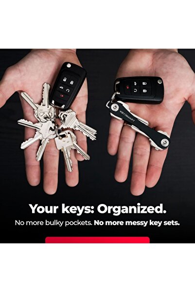 KEYSMART Compact Minimalist Key Holder and Organizer, 14 Keys, Black