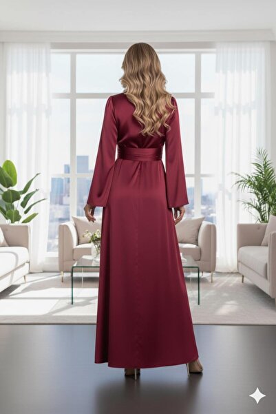 STYLE NİŞANTAŞI Diba Cross Satin Evening Dress