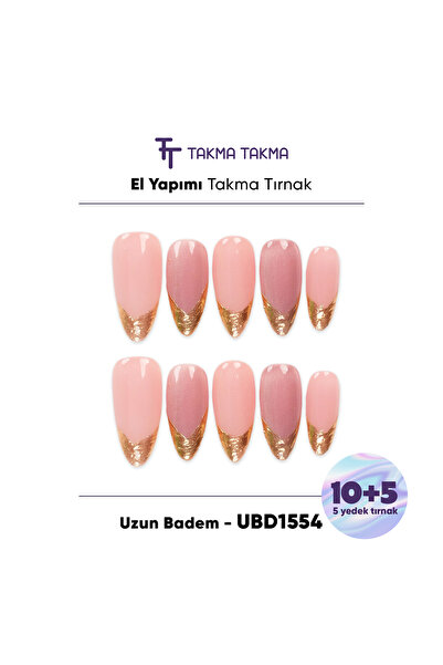 Takma Takma 15'li Ten Rengi Uzun Badem UBD1554 Tekrar Kullanılabilir El Yapım...