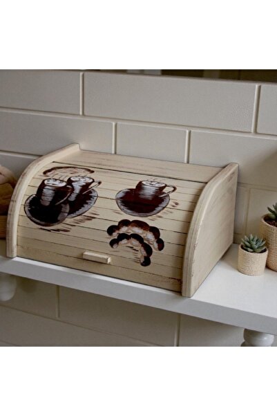 Decoratiuni Vintage Casa Retro Classic bread box, hand-painted, multicolor cream, without chopper, 39 X 18 X 27 cm
