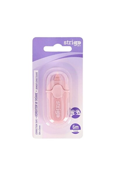 Strigo Μίνι κολλητική ταινία διόρθωσης, 5 mm x 6 m, ροζ σώμα