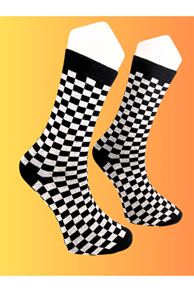 Shuttle Park Special Series Happy Colorful Retro Square Pattern Socks Fun Comfortable Stylish Design Style Socks