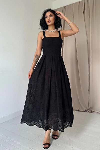 GENCULUS Black Brode Dress with Suspender Apparatus