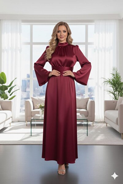 STYLE NİŞANTAŞI Diba Cross Satin Evening Dress