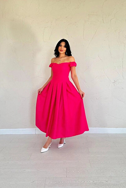 GENCULUS Fuchsia Jacquard Dress