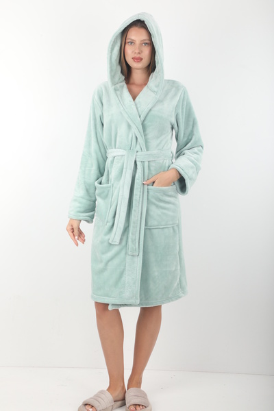 Wild Love Women's Hooded 100% Bamboo Short Dressing Gown