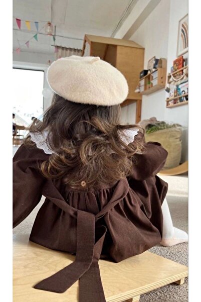 Goldmine Child French Painter Felt Beret Ecru