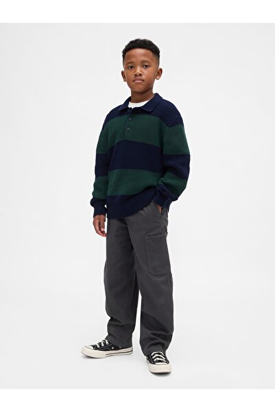 GAP Erkek Çocuk Gri Brushed Easy Kargo Baggy Pantolon