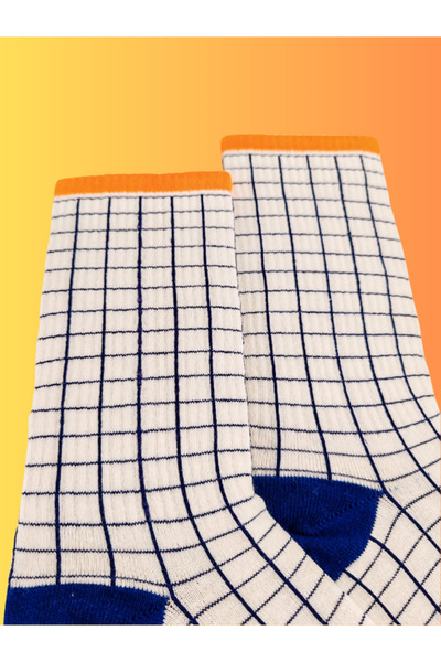 Shuttle Park Special Series Happy Colorful Retro Square Pattern Socks Fun Comfortable Stylish Design Style Socks