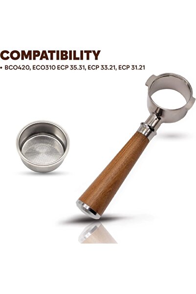 TEGRILO Bottomless Portafilter 51mm 2 nails Fit for BCO420/ ECO310/ ECP35.31/ ECP31.21 (BCO420)