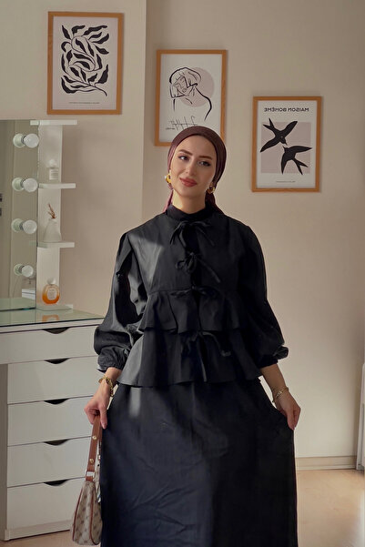 Alhabb Kadın Siyah Elegance Etekli İkili Takım