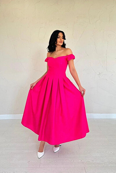 GENCULUS Fuchsia Jacquard Dress