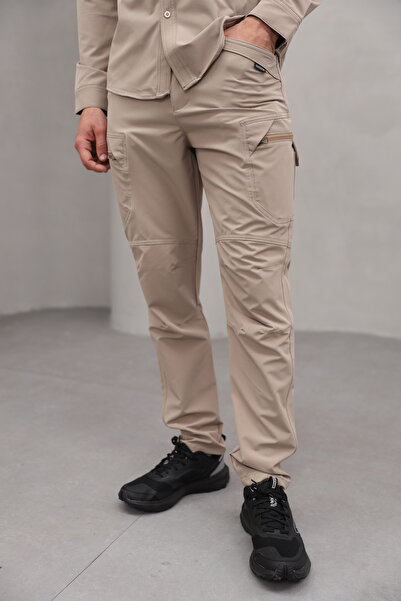 Bürke Men's Beige Color Tactical Outdoor Water and Wind Resistant Softshell Pants