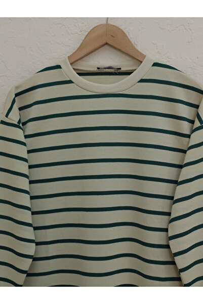 HİJABAYA Ανοιχτό Wortex Sweat με ριγέ μανίκια και ριμπάνα φούστα