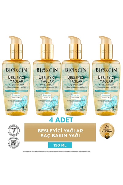 Bioxcin Nourishing Oils Hair Care Oil 150 ml - Sulfate-Free. Dry and Damaged Hair Hair Loss Snow 4-Pack