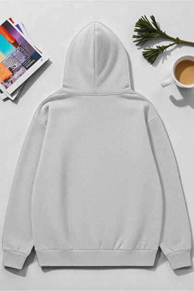 uyguntarz Unisex Sleeping Cat Printed Hooded Sweatshirt