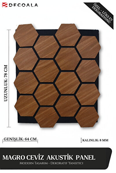 DECOALA Magro Ahşap MDF Akustik Duvar Paneli (4 Adet)