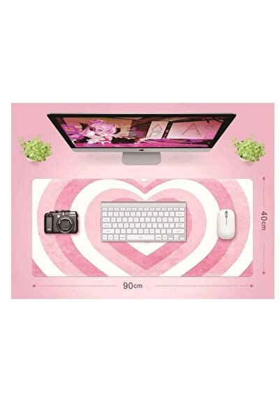 GENERAL Pink Large Extended Gaming Mouse Pad 900x400x3mm Non-slip Rubber Base