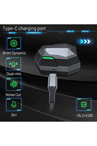 Zen Store Wireless BT V5.2 Low Bass Headset with Mic Charging Compartment Gaming Earbuds