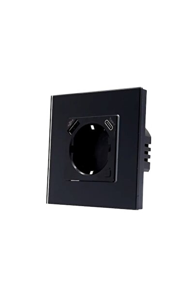 OEM Smart Socket, USB+USB C, 16A, Tuya/Smart Life App, Alexa/Google Assistant Compatible, Black