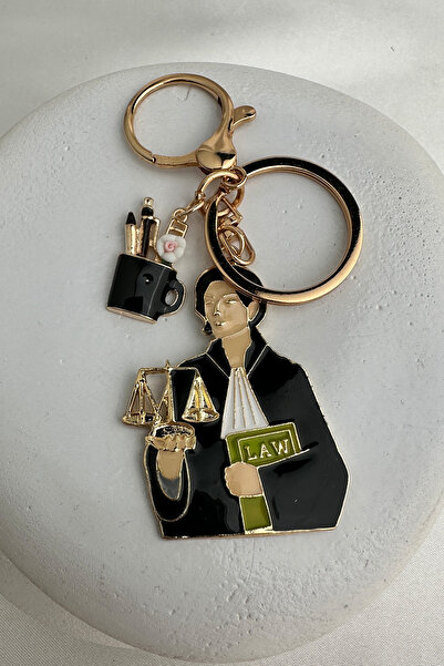 Modex Golden Yellow Lawyer & Justice Themed Bag Accessory Keychain