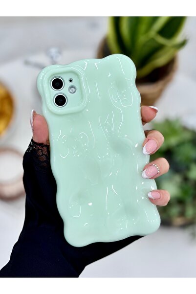 Go Aksesuar iPhone 11 Compatible 3D Bubble Design Pastel Color Flexible Silicone Case