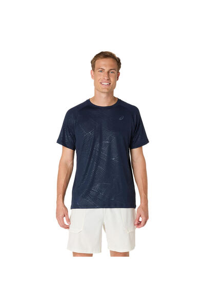 Asics GAME ALL OVER PRINT SS TOP Erkek Blue Kısa Kollu Tshirt 2041A353-400