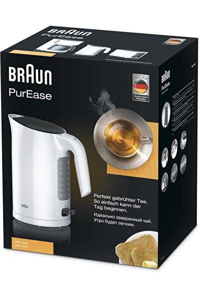 Braun Kettle, 3000W, 1.7L, Washable Anti Scale Filter, WK3110WH, White