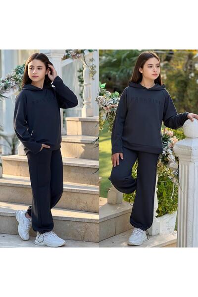 MUMİKİDS Girl's Winter Hooded Bottom and Top Set