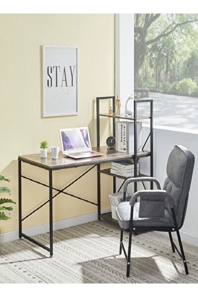 Raffine Computer Desk with Storage Shelves Study Writing Table for Home Office