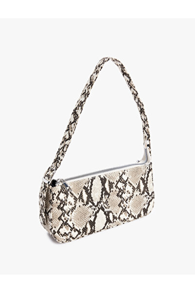 Koton Τσάντα ώμου με φερμουάρ με σχέδιο από δέρμα φιδιού