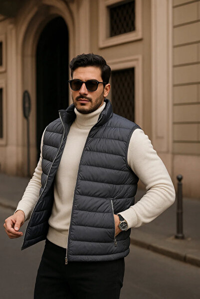 comstar Men's Winter Premium Basic Lined Smoked Puffer Vest