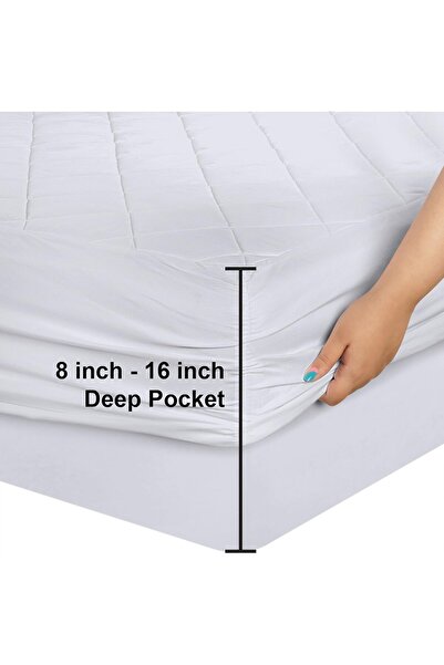 Utopia Bedding Quilted Fitted Mattress Pad (King) - Elastic, Stretches up to 16 Inches, Machine Wash