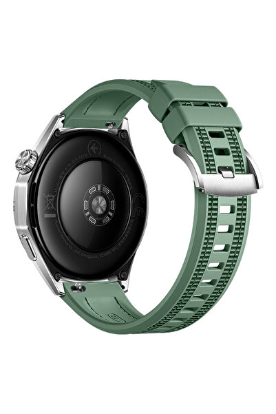 Sneezy Sportstripe Mesh Pattern Metal Buckle Silicone Smart Watch Band Compatible with Huawei Watch Gt5 46mm