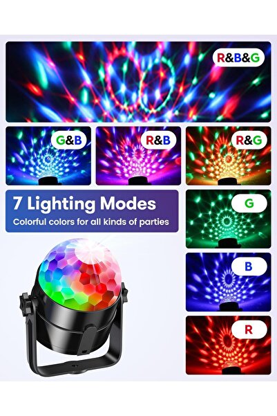 Riyof RIYO 360° Rotation Sound-Activated Disco Ball Lights with Remote