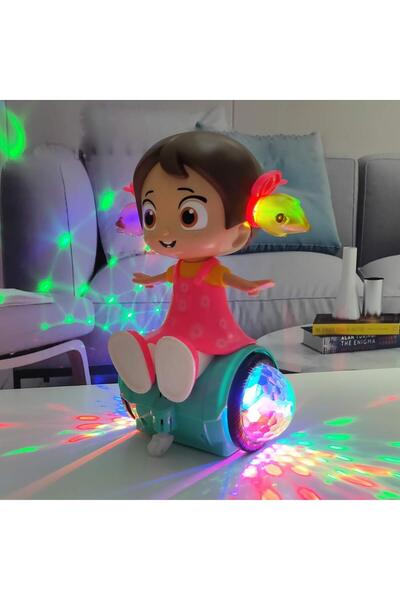 Generic Dance Girl 360 Degree Rotating Musical Dancing Girl Toy With Attractive Multicolour Flashing Lights